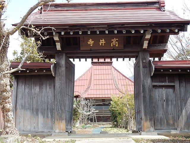 長野県高山村にある、改易後の福島正則の住居跡、高井寺の山門