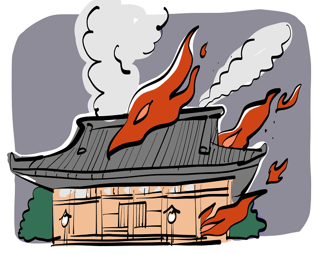 本能寺の変の炎上イラスト