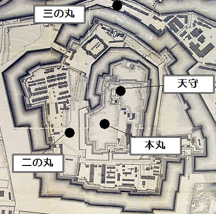 大阪城の縄張図
