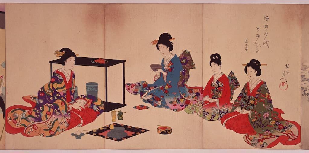 大奥の生活や行事を詳細に描いた『千代田之大奥』(橋本周延画、出典:ColBase)