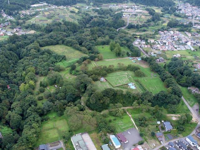 上空からみた九戸城跡