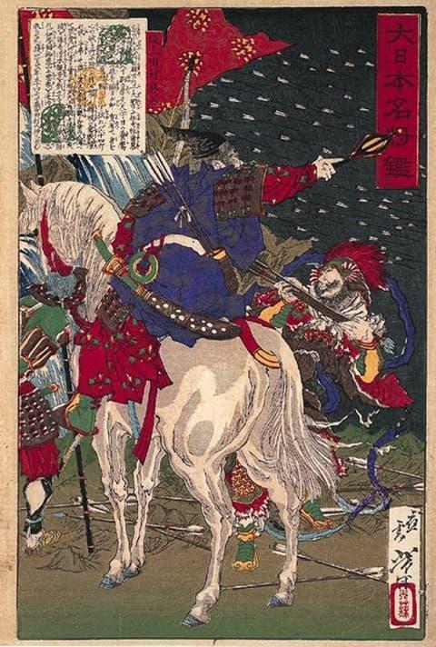 坂上田村麻呂の錦絵(月岡芳年画。出典:wikipedia)