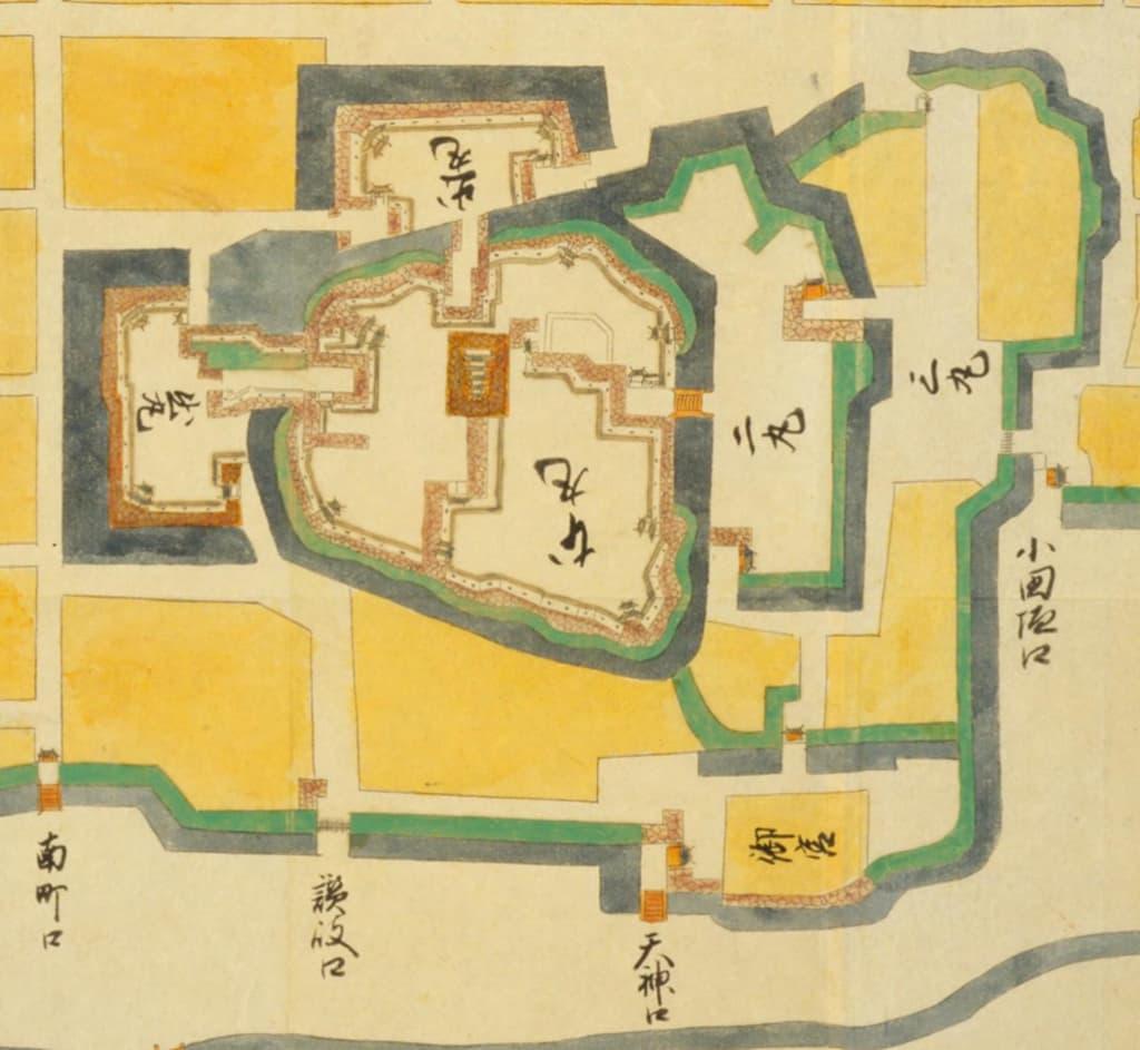 会津若松城の縄張り図(『日本古城絵図』より。出典:国立国会図書館デジタルコレクション)
