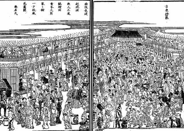 吉原灯篭（『東都歳事記 秋之部』より。出典：国立国会図書館デジタルコレクション）