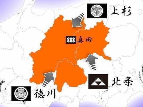 天正壬午の乱（1582年）のイメージ図