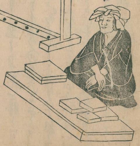 室町時代の豆腐売り(『職人尽歌合 3巻』より。出典:国立国会図書館デジタルコレクション)