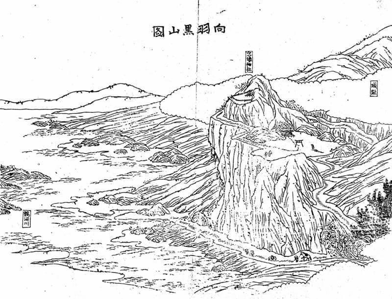 向羽黒山城図（『新編会津風土記』より。出典：国立国会図書館デジタルコレクション）