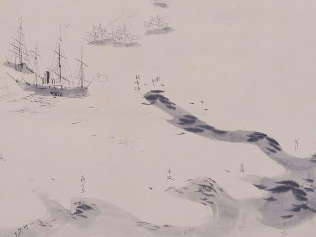 『米艦浦賀渡来図』（出典：ColBase）