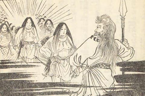 天孫の一行(『日本国史物語 (一)古代之巻』より。出典:国立国会図書館デジタルコレクション)