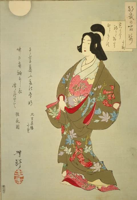 「君は今駒かたあたりほとゝきす」（月岡芳年 画『つきの百姿』より。出典：国立国会図書館デジタルコレクション）