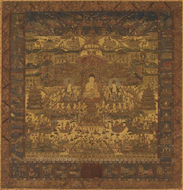 浄土曼荼羅図（九州国立博物館蔵。出典：ColBase）