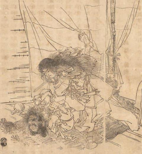 女装して熊襲を討つ小碓命（『少年日本史』より。出典：国立国会図書館デジタルコレクション）