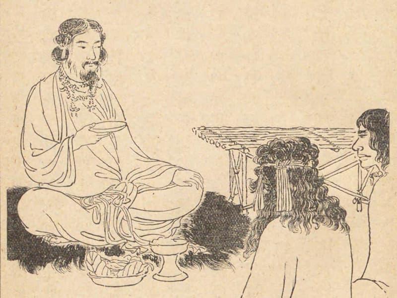 物部の祖・饒速日命（『少年日本歴史読本』より。出典：国立国会図書館デジタルコレクション）