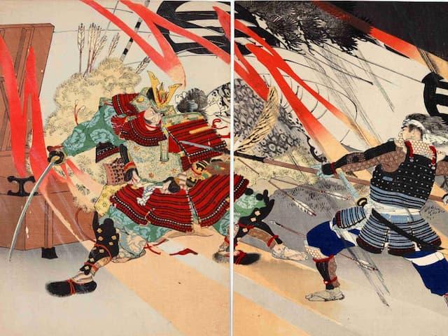 『今川義元桶狭間大合戰之圖 』（出典：東京都立図書館デジタルアーカイブ）