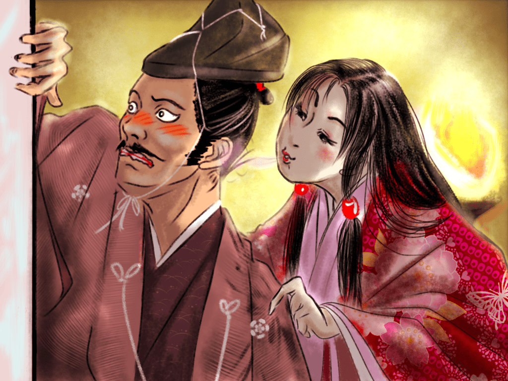 明智光秀と濃姫のイラスト